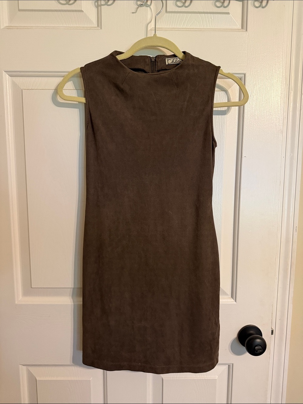 Chloe K Brown Sleeveless Mini Shift Dress